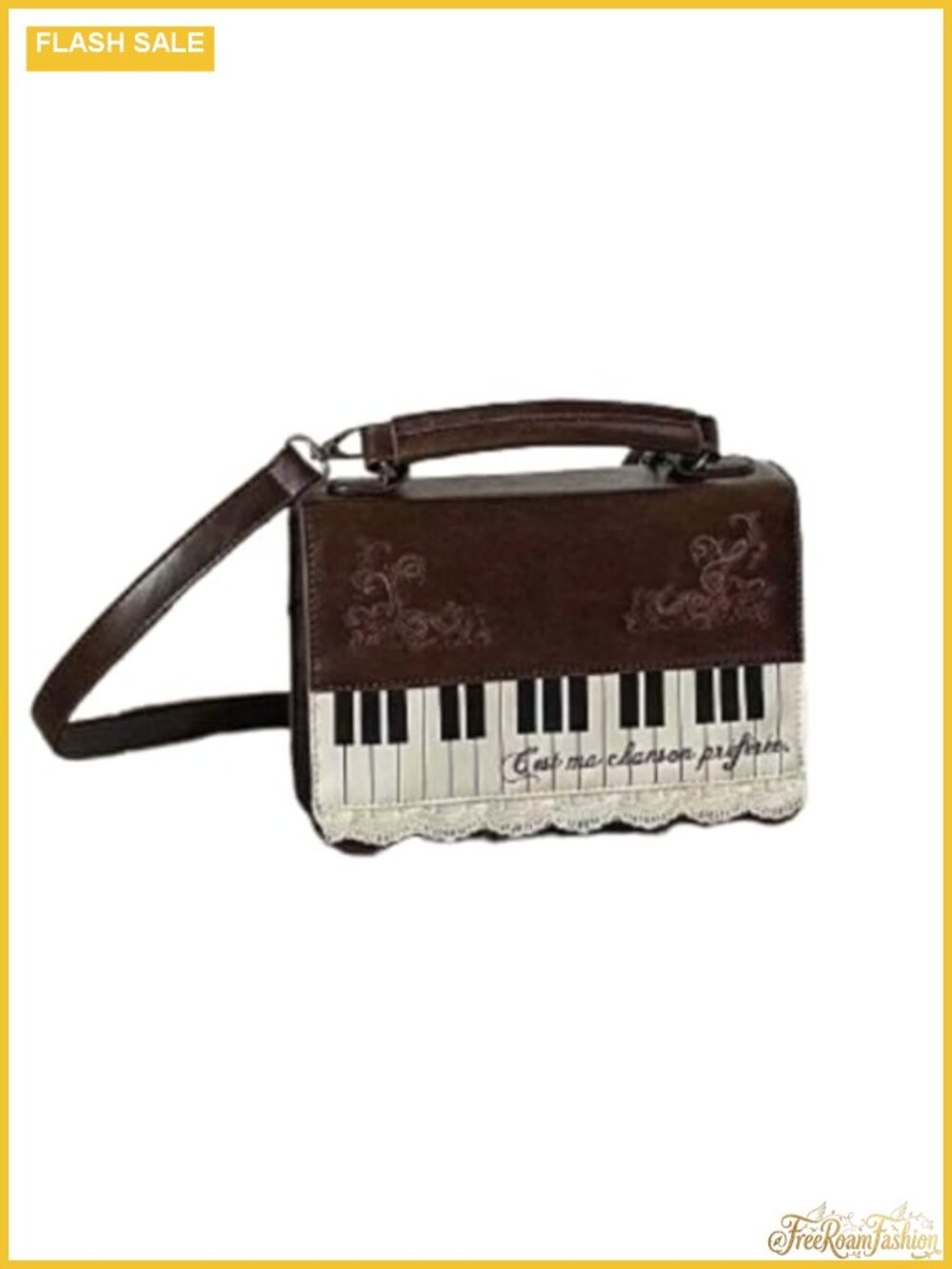Vintage Fairy Grunge Piano Keyboard Crossbody Bag